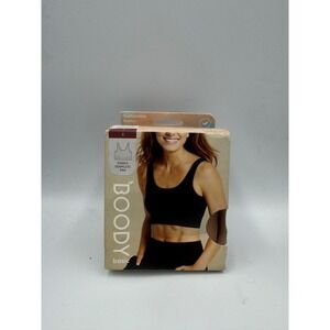 NWT Boody Ribbed Seamless Bra Women's Small Rinuus Nude‎ Cropped Stretchy Fit